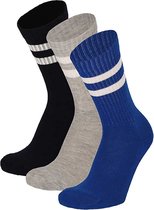 Chaussettes de sport enfant - Multi Blauw - Lot de 3 - 31/34 - Chaussettes enfant - Chaussettes enfant garçon - Chaussettes enfant fille - Chaussettes garçon - Apollo