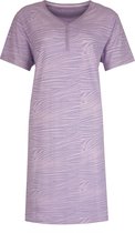 Irresistible Dames Nachthemd - Slaapkleed - Zebra Print - 100% Katoen - Paars - Maat S