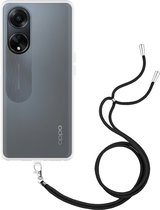 Cazy Soft TPU Telefoonhoesje met Koord - geschikt voor Oppo A98 5G - Toestel Hoesje met Koord - Transparant
