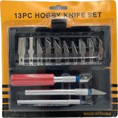13-delige Hobby Knife Set (3 soorten Hobby Messen + 10 verschillende navullingen)