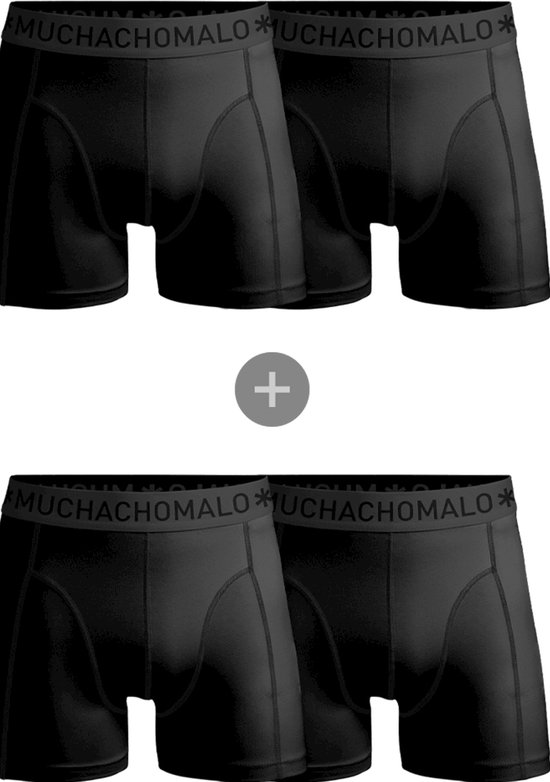 Muchachomalo - Boxers 2 + 2 Microfibre Zwart - XL - Body-fit