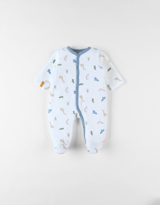 Noukie's pyjama velours ééndelig jurassic allover 6 mdn