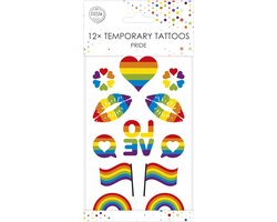 12x Pride Plak Tattoo - Party Feest Thema Fun Pride Zomer