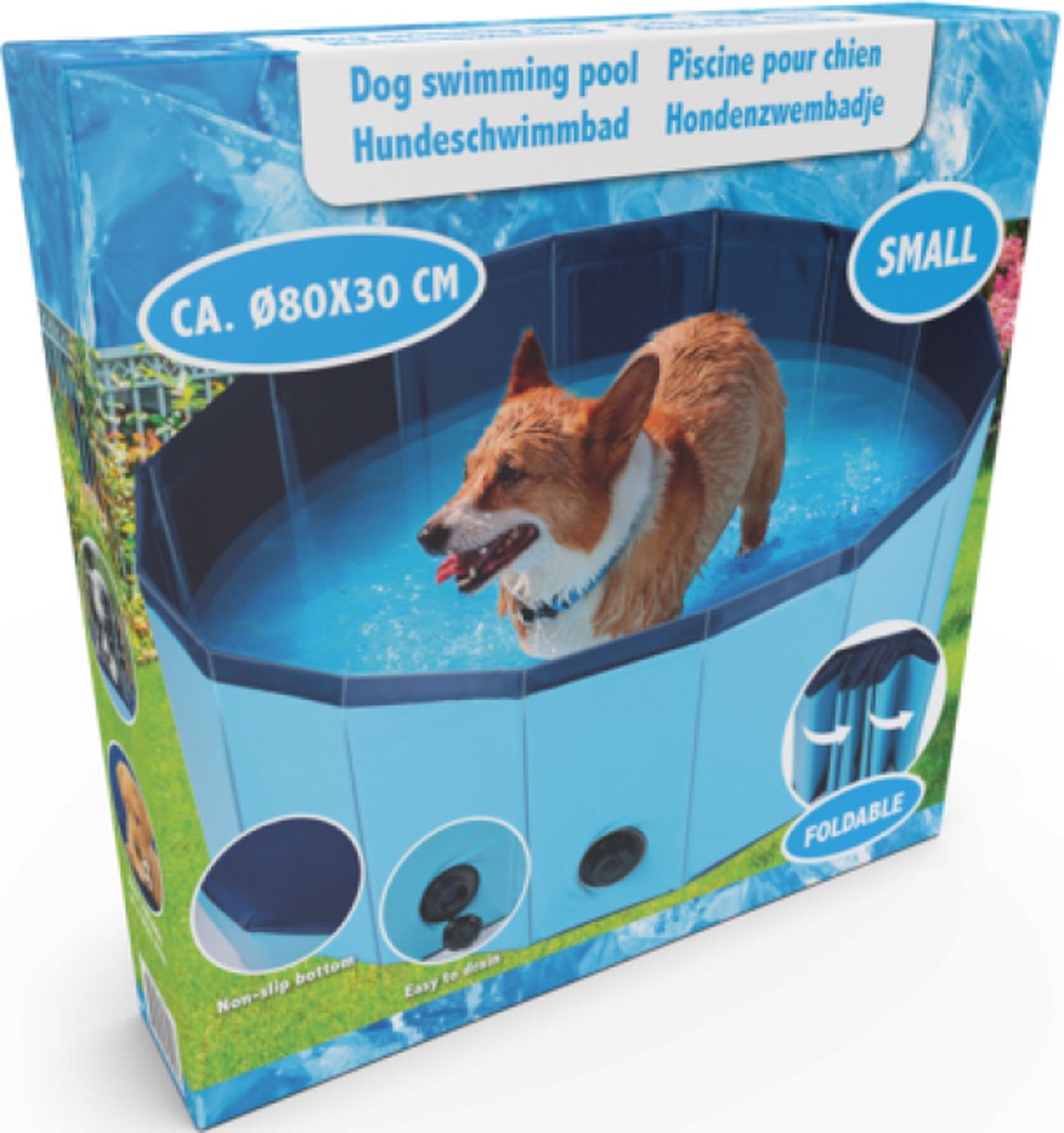 Pets Collection Piscine pliable pour animaux de compagnie 80x30 cm