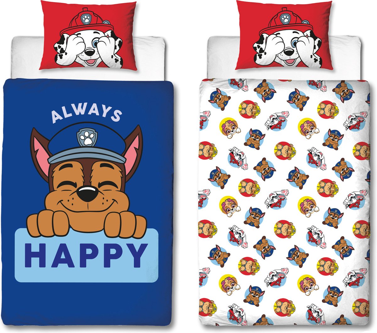 BrandMac Paw Patrol Skye, Marshall en Everest beddengoedset, dekbedovertrek 135 x 200 kussensloop 80 x 80 cm, katoen