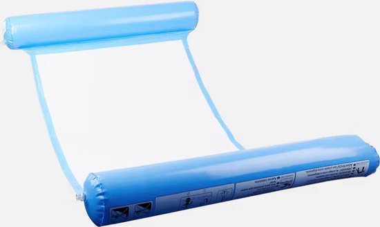 Waterhangmat - Opblaasbaar lounge luchtbed – hoofdsteun - Zwembad luchtbed - Water hangmat - hangmat - zwemmen - waterspeelgoed - zwembad spelletjes - Donkerblauw