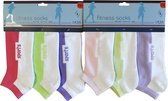 Dames enkelkousen fitness fantasie coloursports - 6 paar gekleurde sneaker sokken - 36/41