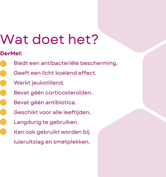 DerMel Honingzalf - Wondzalf voor o.a. eczeem, wondjes, smetplekken, luieruitslag, kloven, droge huid, geïrriteerde huid - 50 gram