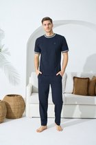 Heren Pyjama/ Huispak Aslan / 100% Katoen / Donker Blauw / maat L