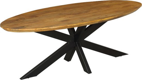 Eetkamertafel Evan 210 cm - Ovale eettafel mangohout - eettafel ovaal