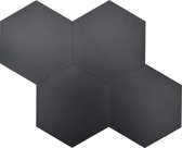 Wandpanelen tegelsticker plaktegels zelfklevende tegels keuken badkamer - 30x26cm - mozaiek - 4MM dik - aluminium toplaag en composiet - 3M kleeflaag - Zwart Hexagon Groot formaat