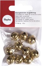 10x Metalen belletjes goud met oog 11 mm hobby/knutsel benodigdheden - Kerst kersmuts belletjes - Kattenbellen - Hobby- en Knutselmateriaal