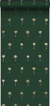 ESTAhome behang palmbomen emerald groen en goud - 139160 - 0,53 x 10,05 m