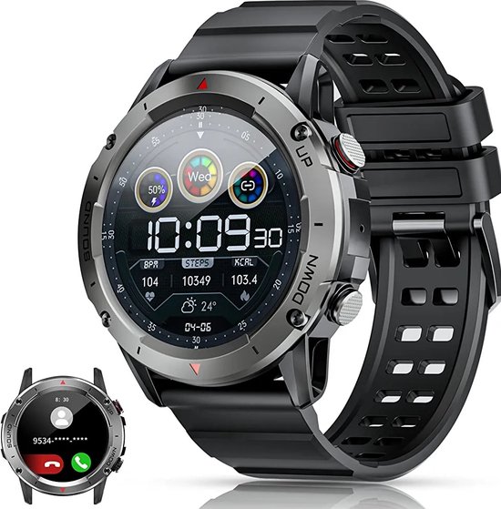 Smartwatch - Sporthorloge - 1.39 inch 360x360 scherm resolutie - Fitness...