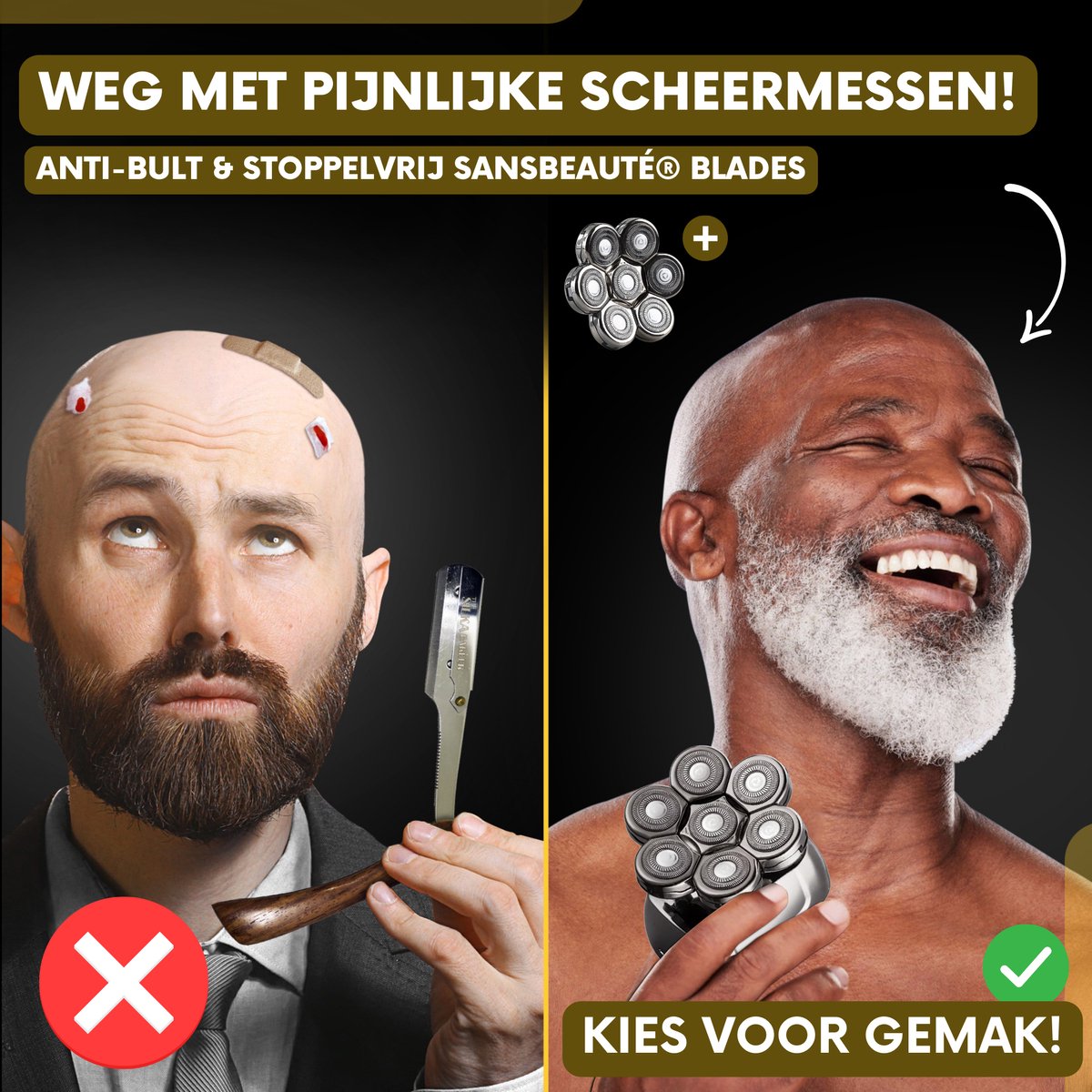 Sansbeauté Skull Sharp PRO 6-in-1 Scheerapparaat met Extra - afbeelding 3