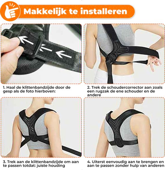 Luxegoed ®Rug- schouders & Nek | Postuur Corrector | Rugbrace | Schouder Corrector | Rug corrector | posture corrector | Verstelbaar | Unisex | Alle maten beschikbaar