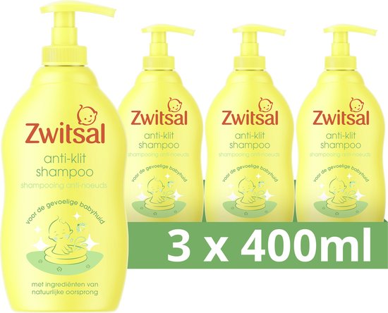 Zwitsal Baby Anti-Klit Shampoo - 3 x 400 ml - Voordeelverpakking