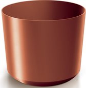 Prosperplast Cache-pot/pot de fleurs Babylon - plastique - extérieur/intérieur - cuivre - D12 x H12 cm