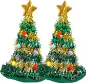 Henbrandt kerstboom hoeden/mutsen - 2x - 43 cm - volwassenen - kersthoed/muts