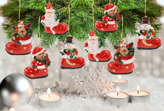 Suspensions de Noël/ Décorations de Noël - Figurines de Noël en botte - 16x  pcs -... | bol