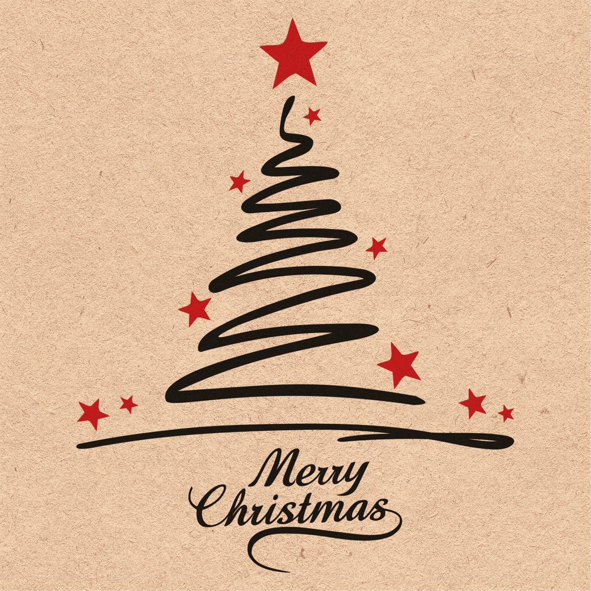 Ambiente kerst thema servetten - 60x st - 33 x 33 cm - natuur - Merry Christmas