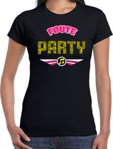 Bellatio Decorations foute party t-shirt - dames - zwart - foute party outfit/kleding S