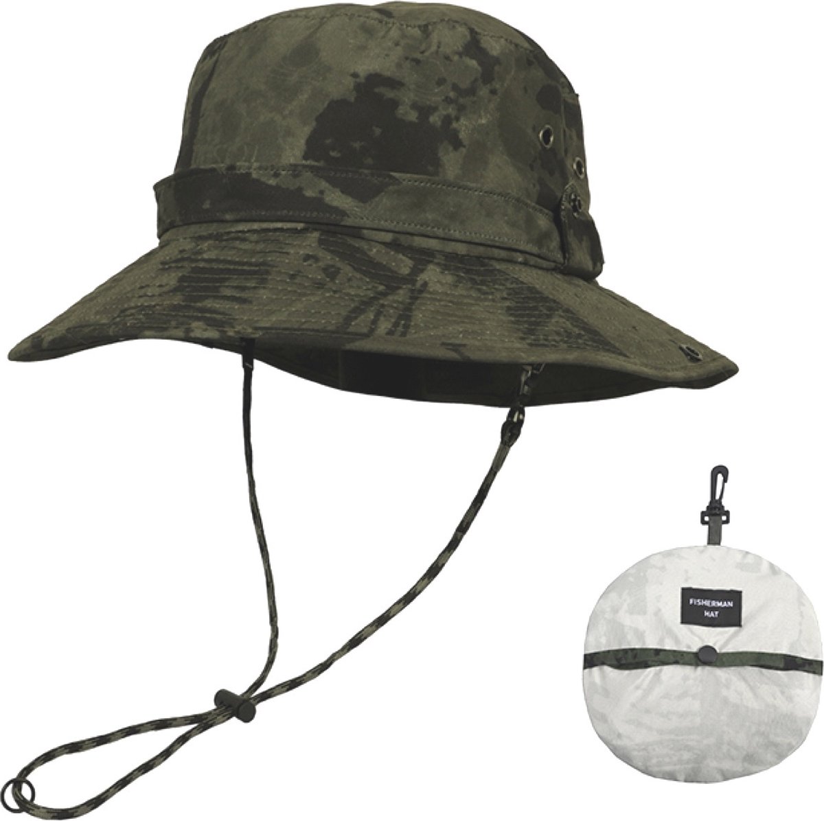 Bucket Hat Heren, Cowboy Hoed, Zonnehoed, One Size, Maat 55-63 cm - Groen