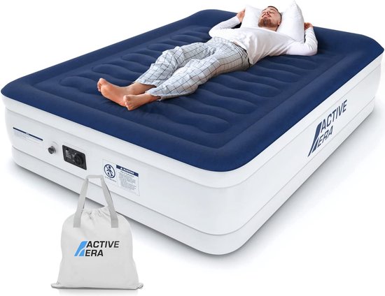 Active Era Luxe 2 Persoons Luchtbed – Extra Hoog – Ingebouwde Elektrische Pomp en Geïntegeerd Kussen – 203cm x 152cm x 56cm