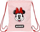 Rugtas met koordjes - Minnie Mouse - Disney - Kinderen - Lichtroze (26x34x1 cm)