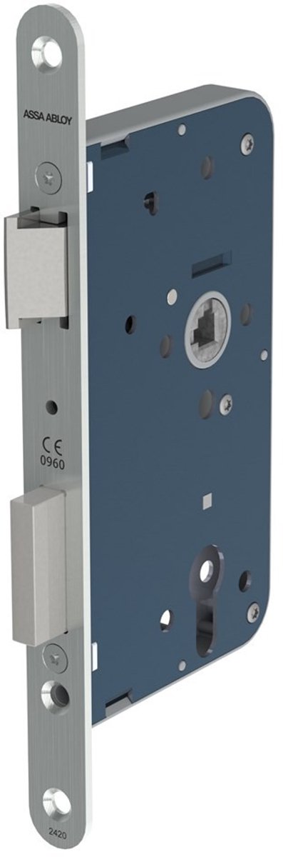 Assa Abloy Deurslot - afgerond - 20 x 235 mm - RVS - 2420 - doornmaat 55 mm - PC 72
