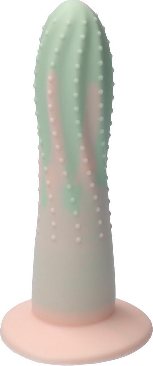Goedkoopste Ylva & Dite - Prickly Pear - Siliconen dildo - Made in Holland - Pastel Groen / Pastel Oranje