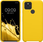 kwmobile telefoonhoesje geschikt voor Google Pixel 5 - Hoesje met siliconen coating - Smartphone case in stralend geel