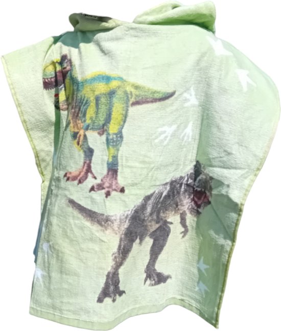 Badponcho Dino Groen 100% katoen van Fresk — afbeelding 2