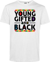 T-shirt Young Gifted and Black | Keti Koti | Suriname shirt| Slavernij Verleden | Wit | maat M