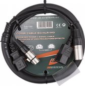 Briteq IEC/XLR-1M3 Combi-Cable 1.3m (Black) - Kabel