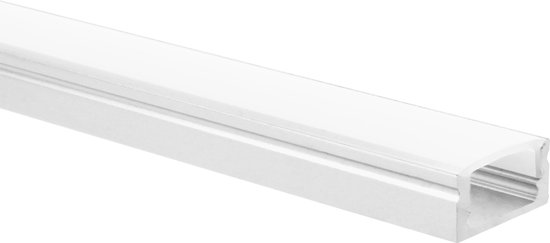 LED strip profiel Potenza wit laag 1m incl. melkwitte afdekkap