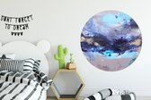 WallCircle - Wandcirkel ⌀ 140 - Blauw - Grijs - Kunst - Abstract - Verf - Ronde schilderijen woonkamer - Wandbord rond - Muurdecoratie cirkel - Kamer decoratie binnen - Wanddecoratie muurcirkel - Woonaccessoires