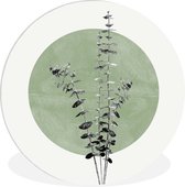WallCircle - Wandcirkel ⌀ 30 - Groen - Planten - Natuur - Abstract - Ronde schilderijen woonkamer - Wandbord rond - Muurdecoratie cirkel - Kamer decoratie binnen - Wanddecoratie muurcirkel - Woonaccessoires