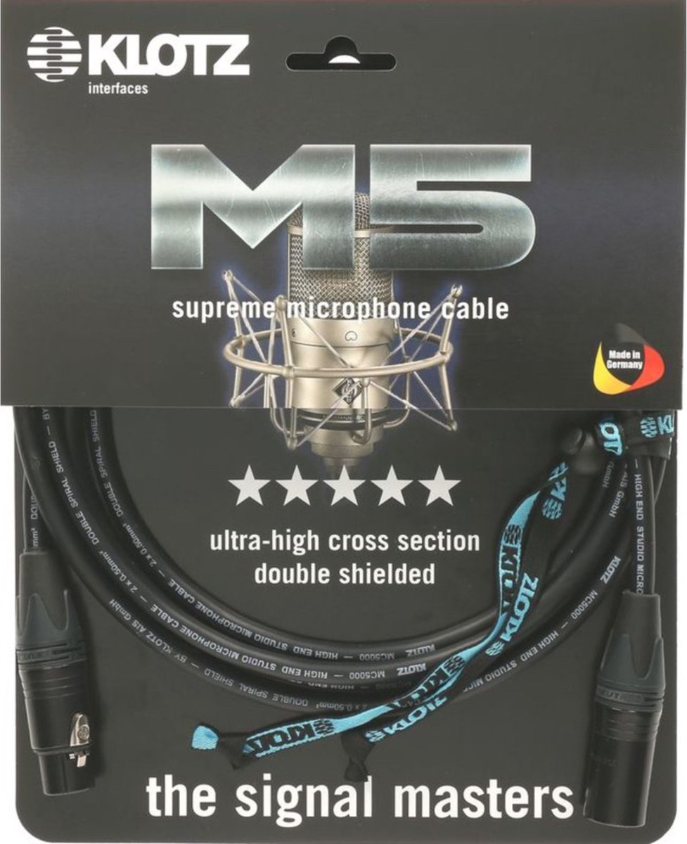 Klotz microkabel M5 High End 6m XLR M5FM06, Neutrik - Microfoonkabel