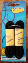 Sorbo Quality - 2 paar koordveters zwart - 2-3 mm - zwarte ronde veters - art. 40044 - 55 cm