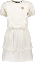 Moodstreet Fancy Dress With Frills And Puffed Sleeves Jurken Meisjes - Rok - Jurk - Gebroken wit - Maat 98/104