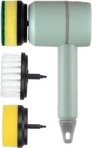 Somstyle Brosse de nettoyage multifonctionnelle – Brosse à vaisselle automatique – Brosse électrique pour carrelage de bain – Rechargeable par USB – Vert