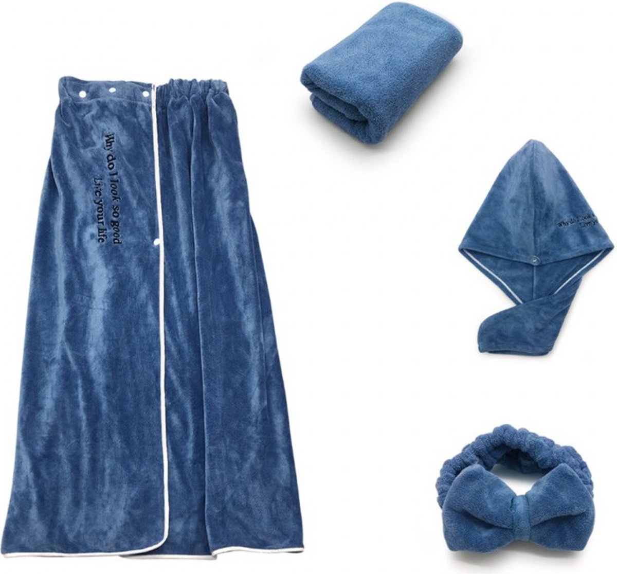Hamam / Spa set - 4 delig - Blauw