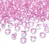 Hobby/decoratie nep diamantjes/steentjes - 50x - fuchsia roze - klein - D1,2 x H0,7 cm