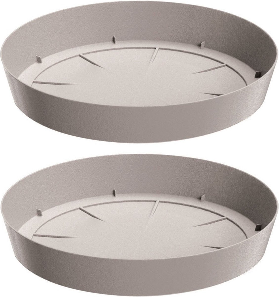 Prosperplast Opvangschaal/onderschaal voor bloempot/plantenpot - 2x - beige - rond - Dia 19 cm