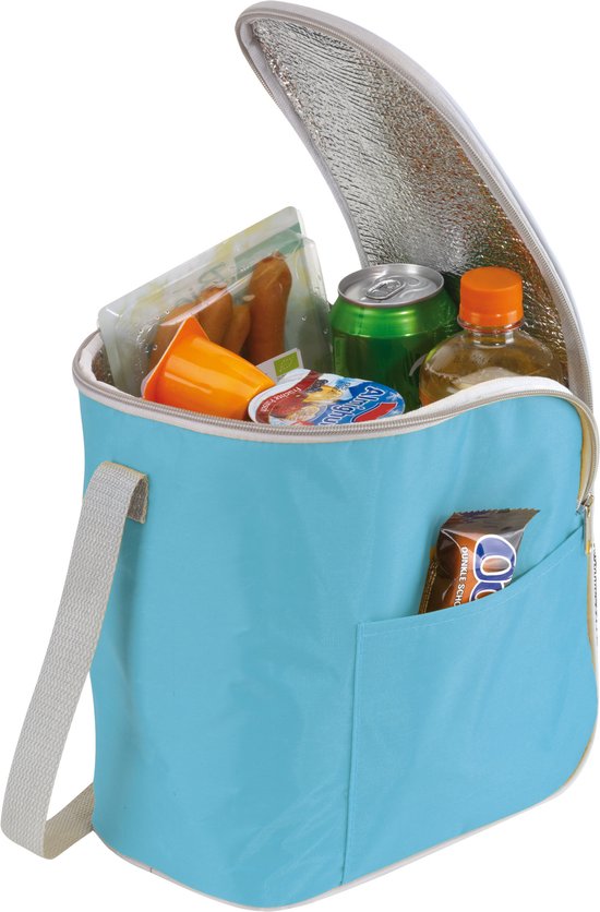 Kleine koeltas/Lunch tas model Glaciaal - 2x - 23 x 16 x 26 cm - 1 vaks - ijsblauw/grijs - 9 Liter van Klein — afbeelding 3