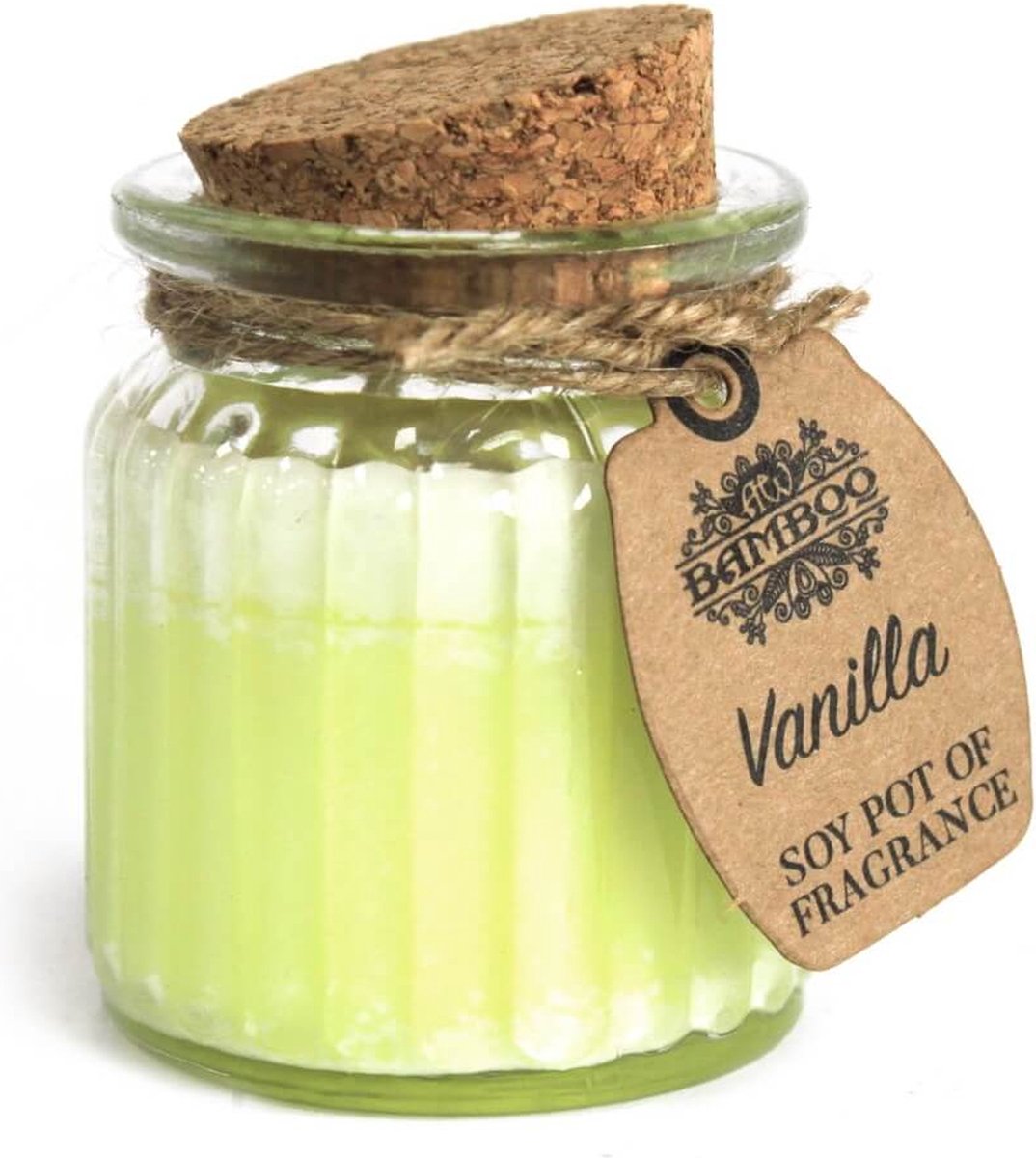 Glazen Potje met Soja Geurkaars Vanille - Ø 5,5 x 7 cm - ± 20 branduren