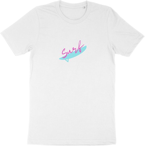 Heren T Shirt - Dames T Shirt - Surf - Wit - L