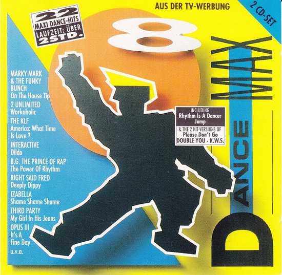 Dance Max 8 - Dubbel Cd - Inner City, 2 Unlimited, Interactive, KLF, Izabella, Chic, Adamaski, Marky Mark