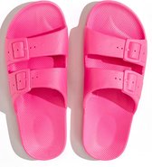 Freedom Moses Slippers / Slides - Vegan - Happy - Fuchsia - Maat 36/37